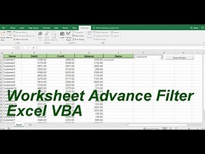 Worksheet Advance Filter By Combobox Excel VBA