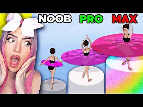 Noob vs MAX LEVEL in Crazy Ballerina 3D!