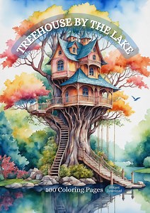 Treehouse by the Lake Coloring Pages Bundle, Grayscale & Darkscale , Adult Coloring Printable - Etsy Canada