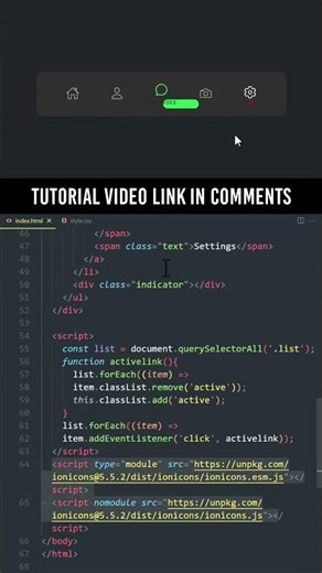 Build Stunning Tab Menu with JavaScript 😍 | #javascript #codinglife #shorts