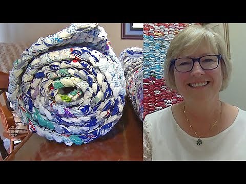 This woman is turning milk bags into mats for people in need