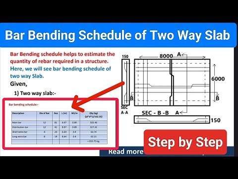 Step by Step Bar Bending Schedule of Two way Slab | Civil Concept
