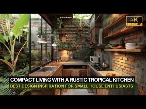 Compact Living with a Rustic Tropical Kitchen: Design Inspiration for Small House Enthusiasts