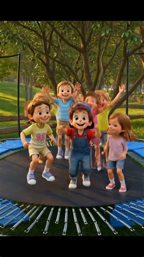 Kids Jumping on Giant Trampoline! 🤸 #Shorts #KidsFun #kidsvideos