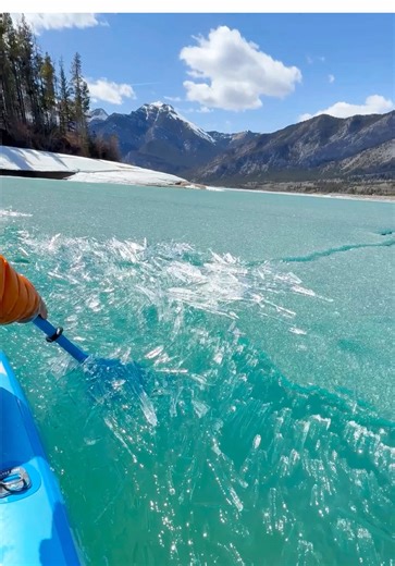 This is the best part of spring in the mountains #asmr #mountains #canada #banff #candleice