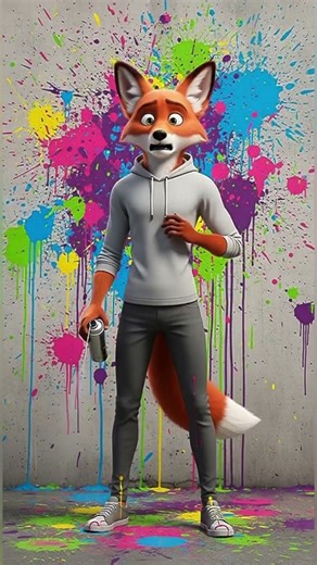 Fox Tries Street Art… and Totally Fails 😂 #animation, #funny
