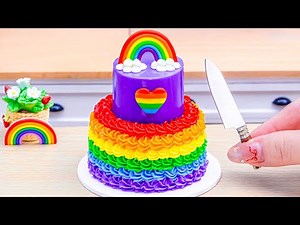 Mini Rainbow Cake Recipe With Chocolate 🌈 Stunning Rainbow Cake Decoration DIY