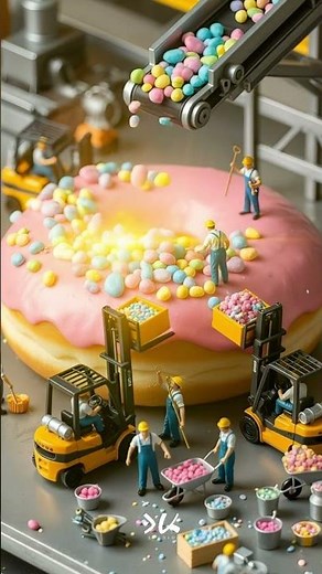 Miniature Donut Factory | Satisfying Tiny Workers Animation
