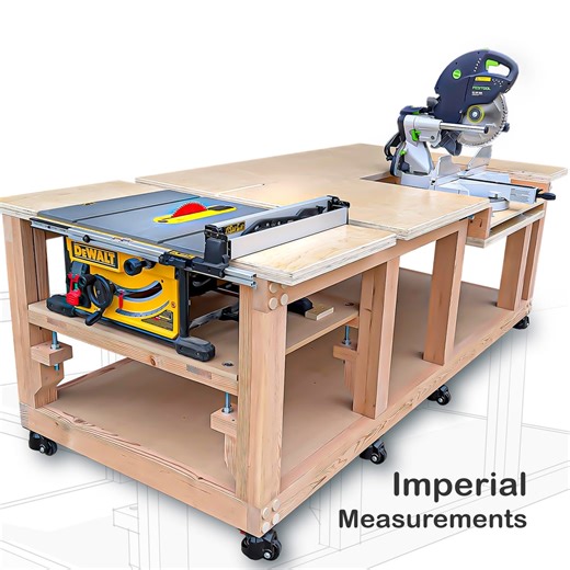 Table Saw & Miter Saw Workbench Plans (imperial) - DIY Woodworking PDF - Etsy Canada