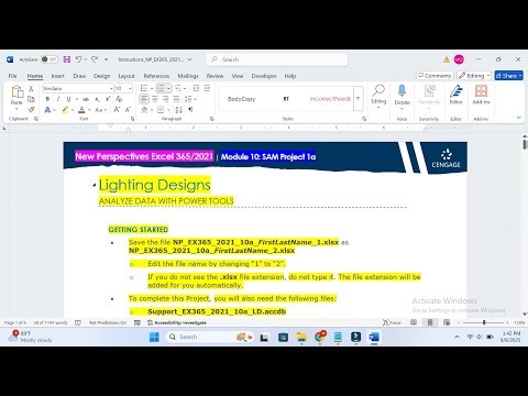 New Perspectives Excel 365 2021 Module 10 SAM Project 1a Lighting Designs | NP_EX365_2021_10a