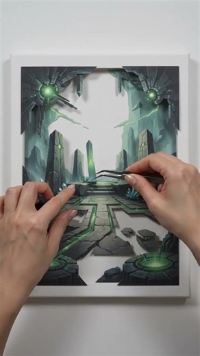 The Necrons Have Awakened! 💀⚡ | Warhammer 40K Layered Paper ASMR #shorts