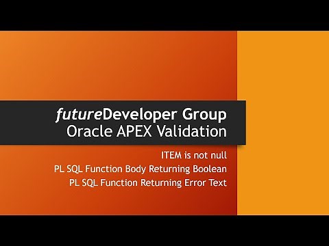 Oracle APEX Validation