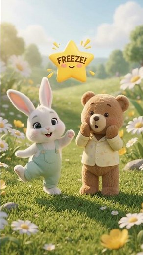 Wiggle and Freeze! 🐰✨ | Fun Dance Songs for Toddlers 🎶 #shorts #kidssongs #nurseryrhymes