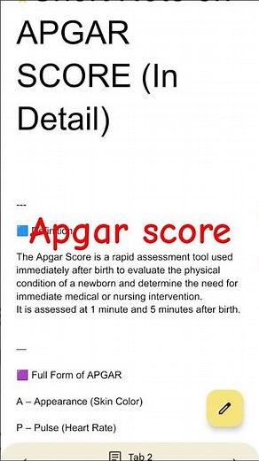 ⭐ APGAR Score Explained | Complete Newborn Assessment for Nursing Students