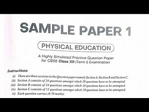 CBSE Class 12 Term 1 sample paper Physical Edu2021-22