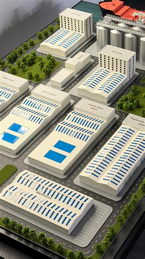 We recently completed this 3D printed architectural scale model of an industrial complex for visualizing the workflow and spatial planning. 🏭 The model features all the departments of the industry from a flour mill and wafer plant to a dedicated snack food facility and a warehouse. 🍪 🥐 Want to see your project in 3D? Reach out to us at sales@proto21.ae 📧 #3dprinting #industrialdesign #scalemodel #modelmaking | Proto21