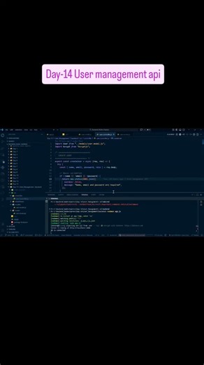 Harsh | Day 14/30 – User Management API Complete ✅ Built a full RESTful User Management System using: Node.js Express MongoDB + Mongoose Password... | Instagram
