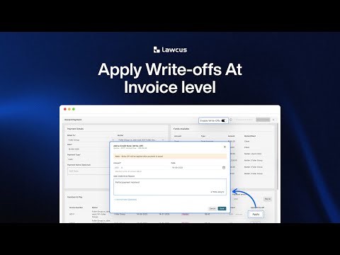 Apply Write-offs Instantly While Recording Payments in Lawcus