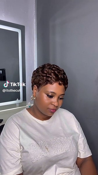 Brown and Blonde Highlight Pixie Wig - Style Guide