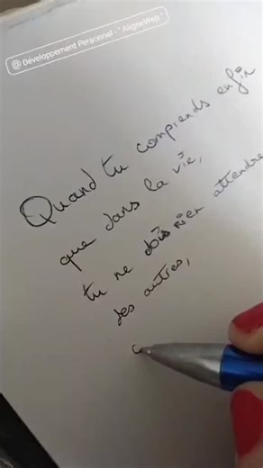 Quand tu comprends enfin que dans la vie, tu ne dois rien attendre...