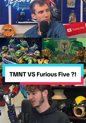 Who wins TMNT or Furious Five ? #theescapepodpodcast #fyp #viral #tmnt #kungfupanda
