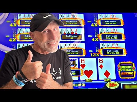 TONS Of ACTION !!😮 Bonus Streak Video Poker! Las Vegas!