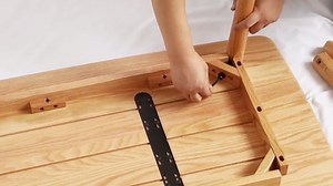 Mid Century Modern Coffee Table with Natural Rattan Storage Shelf, Solid Oak Wood 2-Tier Rectangular Coffee Table for Living Room Easy Assembly (47.24” L x 22” D x 17.32” H)