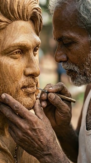 Allu Arjun Actor Wooden Craft 💥 #craft #alluarjun