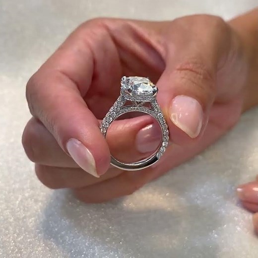 5 carat Lab Grown Cushion Diamond Engagement Ring