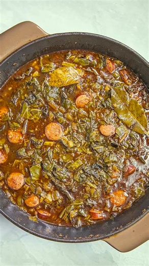 This gumbo is one of my all time favorites! Ingredients: 3/4 cup peanut oil or vegetable oil 3/4 cup flour 1 large green bell pepper chopped 2 jalapeno peppers chopped (optional, for spicy - use serranos for spicier) 1 large white onion chopped 2 celery stalks chopped 4 cloves garlic chopped 2 tablespoons Cajun seasoning (or to taste) 8 ounces salt pork or pickled pork (or use andouille) sliced into ¼ inch slices 8 ounces smoked ham diced (optional) 6 cups vegetable stock or chicken stock for no