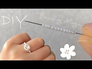 Flower beaded ring tutorial: How to make Flower ring - Easy seed bead Flower ring