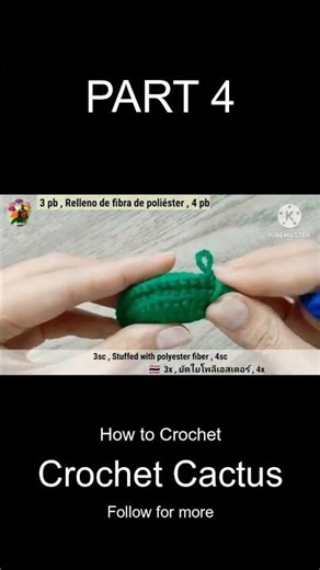 Crochet Cactus Quick Tutorial | #Crochet #Shorts #DIY #Handmade #Yarn #Craft #Cactus