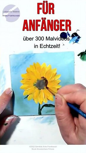 🌻 Sonnenblume malen mit Acryl malen für Anfänger 🌻 Vorschauvideo