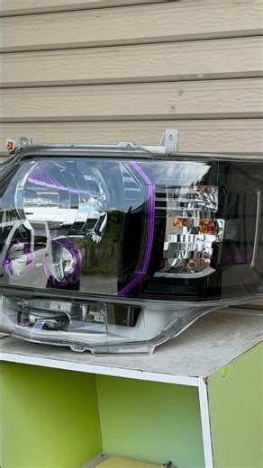 #boobeelab ハイエース ヘッドライト施工 インナーブラック キャンディパープル