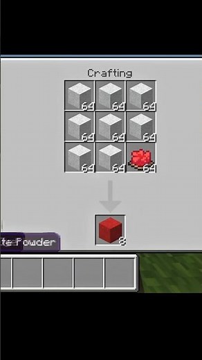 Minecraft crafting Red Concrete Pouder #minecraft #mcpe