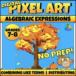 Distributive Property | Combining Like Terms October Fall Autumn Review Activity