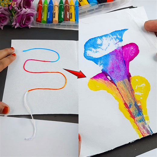 7.8K views · 22 reactions | Easy And Beautiful Thread Painting-String Pull Painting | Rana Craft | Facebook