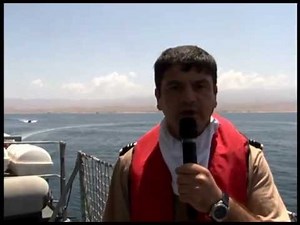 EU Naval Force Romanian frigate Conducts Friendly Approach to a Merchant Vessel (interview)