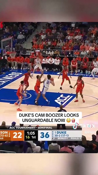 CAM BOOZER 24 PTS 14 REB TO ELIMINATE CLEMSON FROM ACC TOURNEY 🔥 #basketball #duke #mbb #acc #collegebasketball