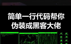 简单一行代码就能伪装成一名黑客大佬