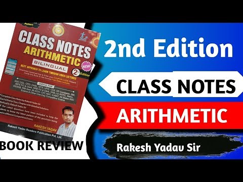 Class Notes Arithmetic 2nd edition Bilangual Book Rakesh Yadav Review @mathsbyrakeshyadavsir01