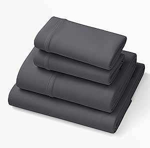 Purple Deep Pocket SoftStretch Sheets, Twin/Twin XL, Rayon Blend, Moisture-Wicking, Stormy Grey, Fits Other Mattresses, Adaptive Support