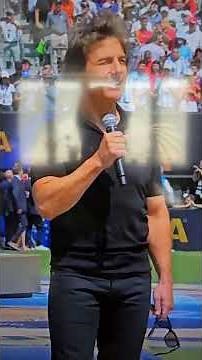 Tom Cruise making a special appearance during Sunday’s World Cup Final between Spain and Argentina