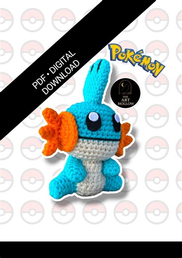 Mudkip Amigurumi Pattern | Easy Pokémon-inspired Crochet PDF - Etsy
