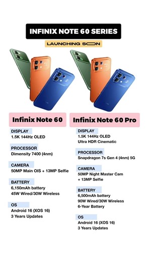 Infinix note 60 vs Infinix note 60 pro