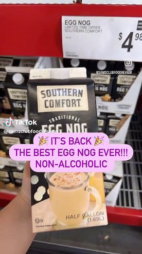 🎉⭐️ BEST EGG NOG EVER ⭐️🎉 @samsclub - I was so excited to see @southerncomfort egg nog return to the club this year! I must have bought 6 cartons of it last year to have during and after the holiday season. Its creamy, smooth and full bodied flavor stole my heart! It’s also non-alcoholic! ⭐️🎉 🎄 Southern Comfort Egg Nog - $4.98 (Half Gallon) Check the 10/10 review on my page from last year! 🎉 Have you tried this yet?! Drop your thoughts below! 💭😍💖 @samsclubfoodreview follow for reviews on