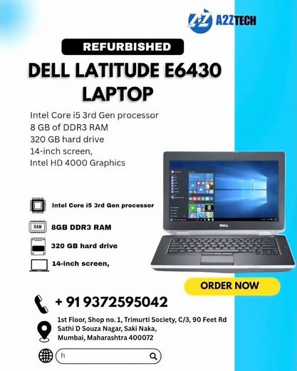 🔥Grab the Refurbished Dell Latitude E6430 Fast, and Affordable Price With 3 Month's Warranty