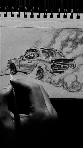 Realistic Car Drawing in Pencil | Step-by-Step Sketch Process 🚗✏️ #car #cardesign