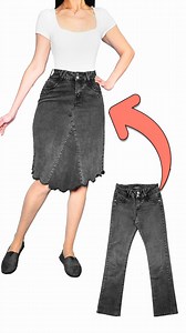522K views · 8.8K reactions | Turning Old jeans into a DIY trendy Skirt Miarti 淋✂️ | Miarti - Wiederverwendung | Facebook