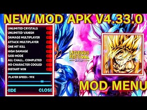 NEW! DB LEGENDS ULTRA MOD APK V4.33.0 🔥! | Legends Festival Mod menu 4.33.0 | dragon ball legends